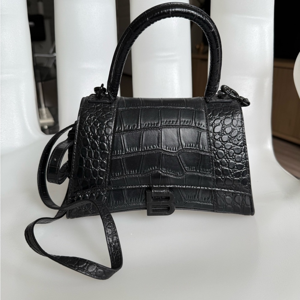 Balenciaga small croc hourglass